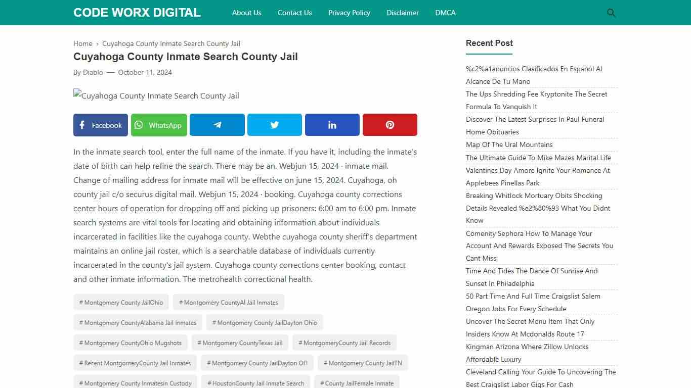 Cuyahoga County Inmate Search County Jail - Code Worx Digital